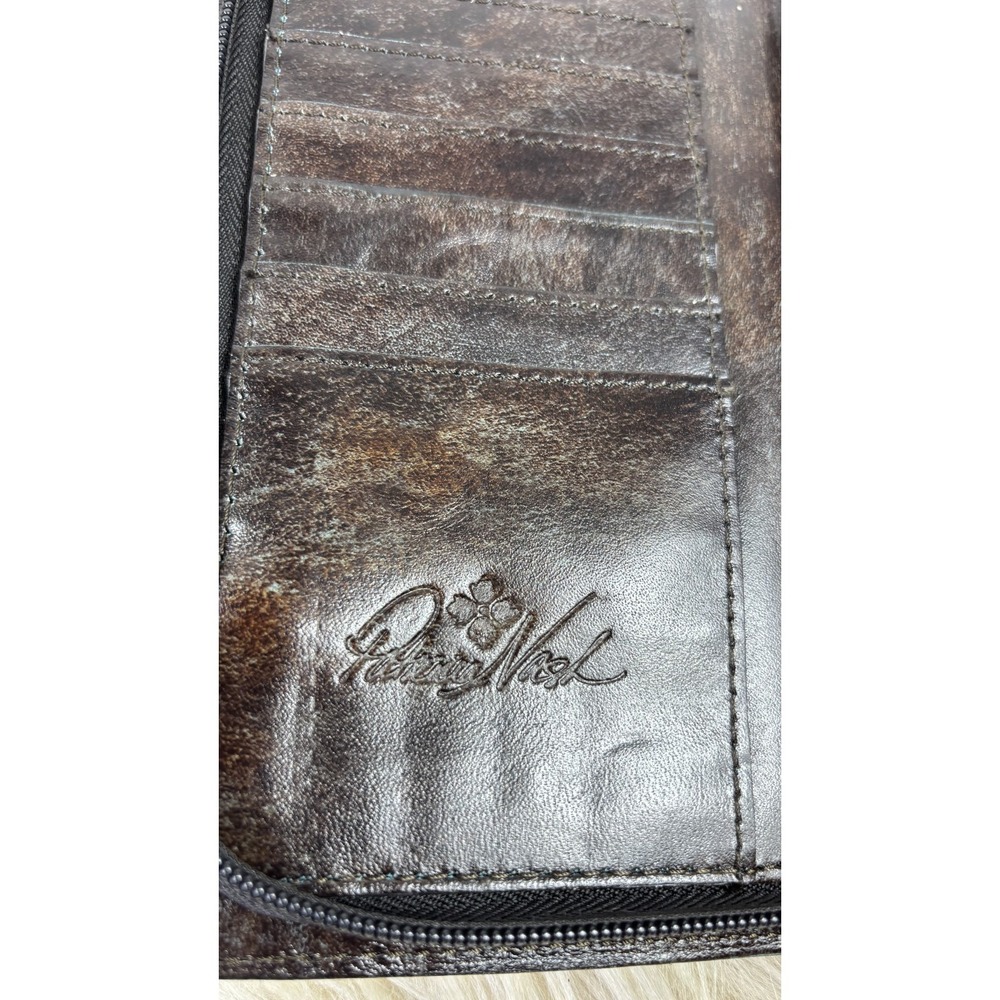 Patricia Nash Valentia Crossbody Wallet Tooled Turquoise Leather Western Floral - Picture 4 of 7